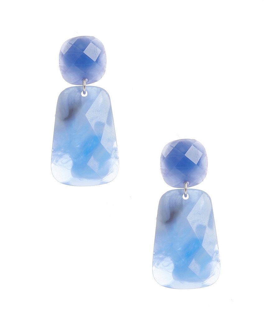 Faceted Double Drop Resin Earrings
