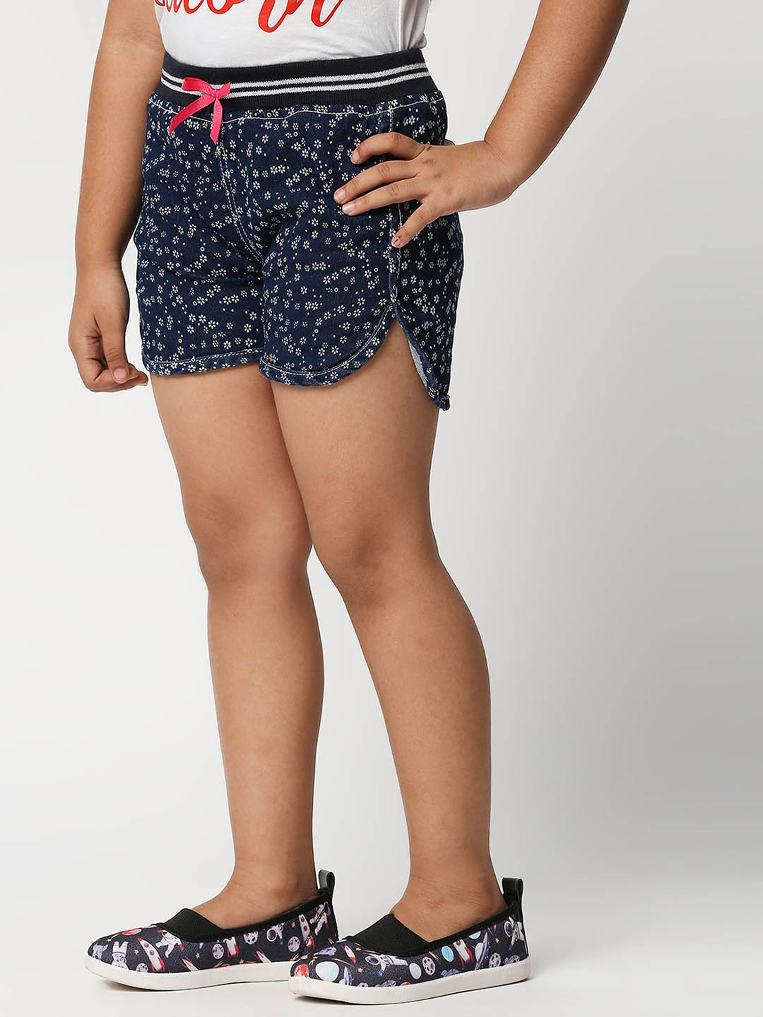 High Star Kids Blue Printed Shorts