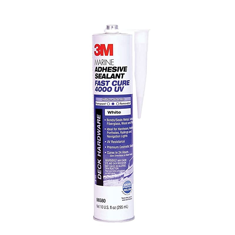Marine Adhesive Sealant 4000 UV, PN06580, White, 295 mL Cartridge