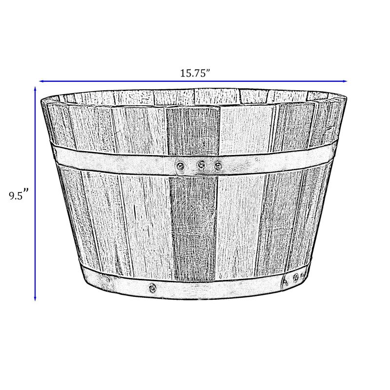 Set of 2 Acacia Whiskey Barrel Planter - Classic Home and Garden