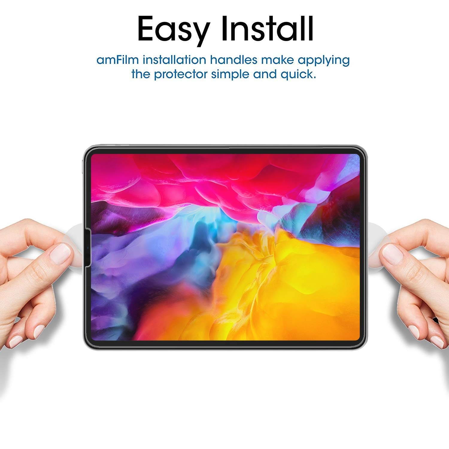 amFilm Glass Screen Protector for iPad Pro 11 inch (2020 & 2018 Models) (2 Pack), Tempered Glass, Ultra Sensitive, Face ID and Apple Pencil Compatible