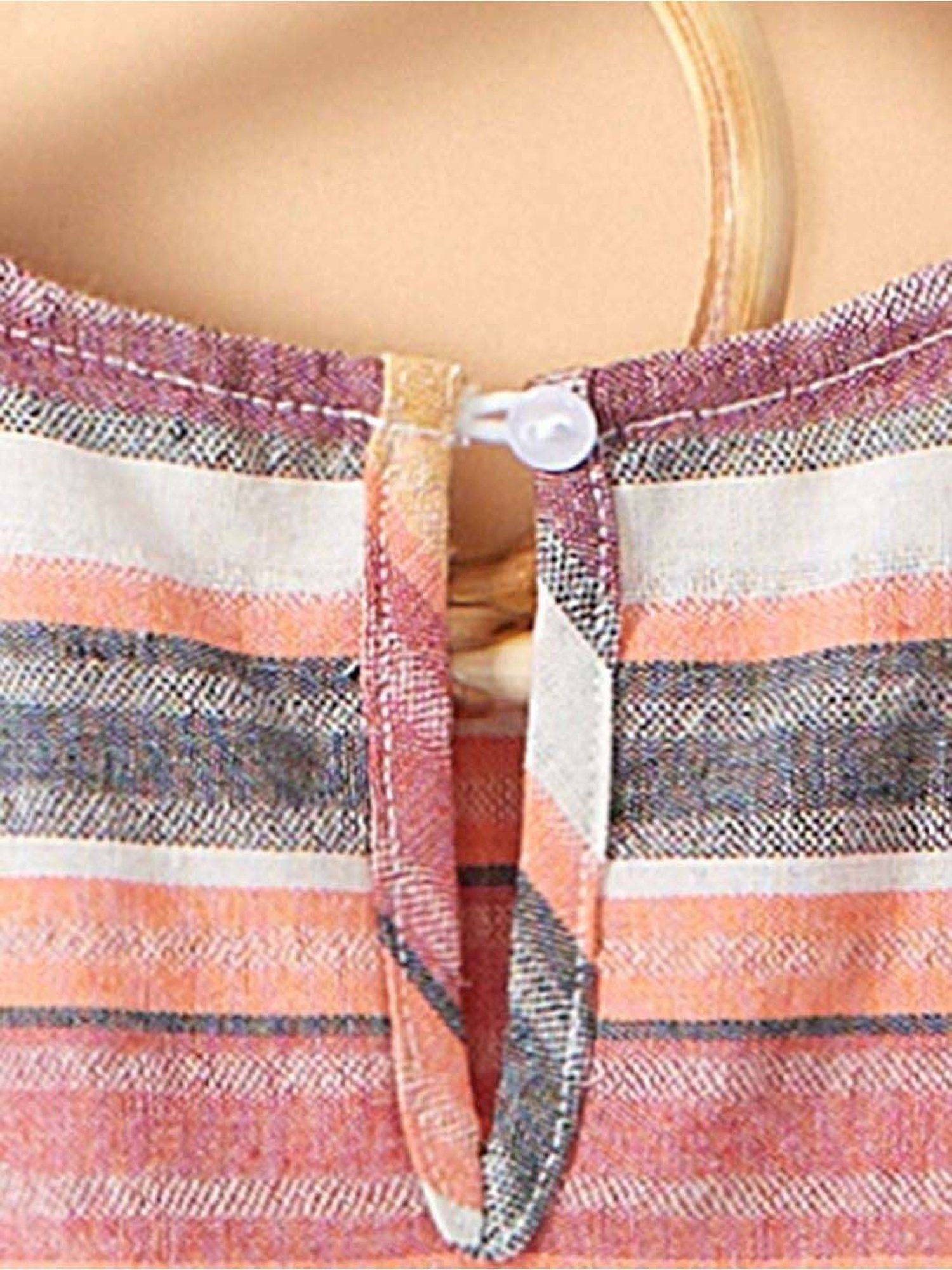 Bolly Lounge Girls Brown & Beige Striped Dress