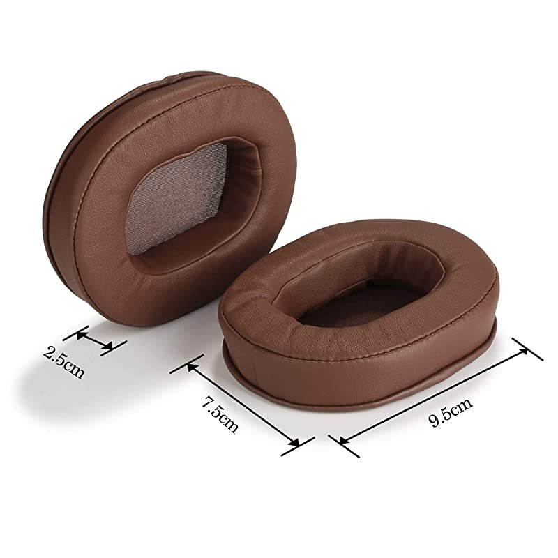 Replacement Ear Pads for ATH M50x  Ear Cushions Kit Memory Foam Earpads Cover Compatible with Audio Technica M40X M30X M20 Sony MDR7506 V6 CD900ST Ultrasone and More Full List Inside Brown