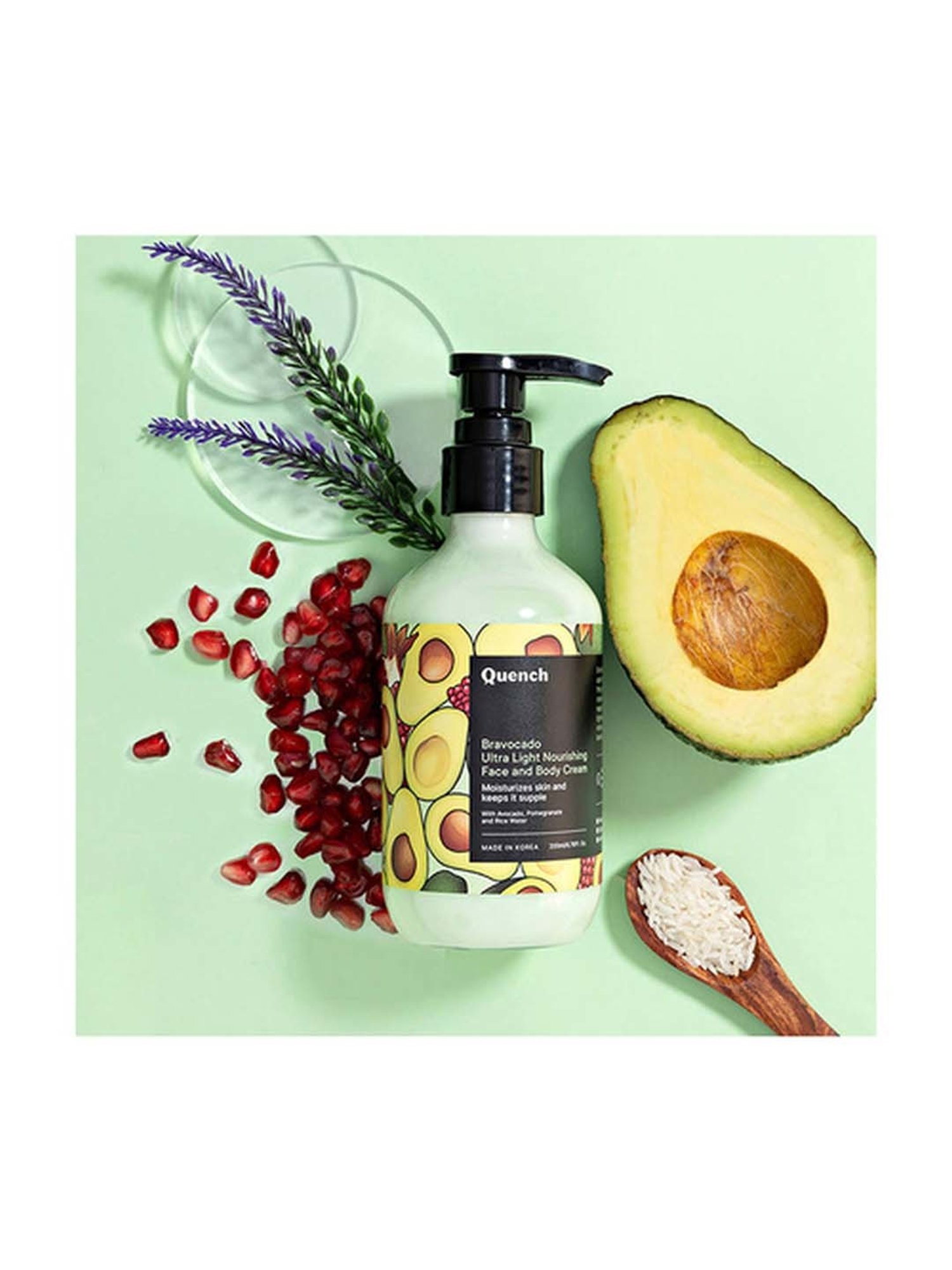 Quench Botanics Bravocado Ultra Light Nourishing Face and Body Cream - 200 ml