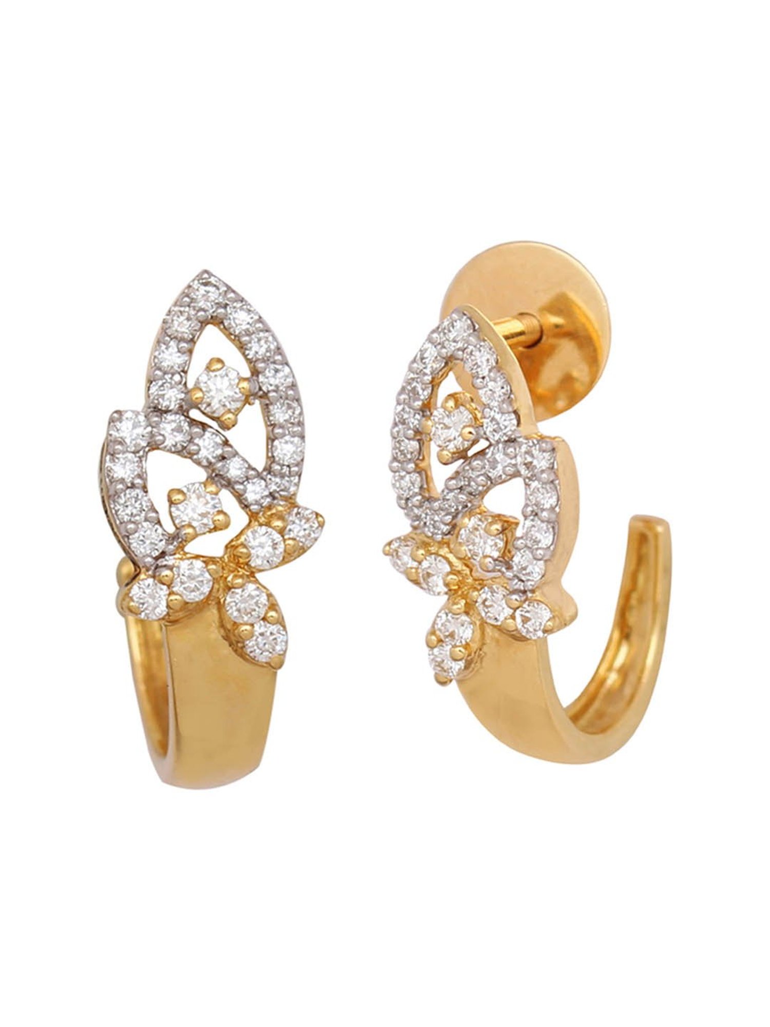 Waman Hari Pethe Jewellers 18k Gold & Diamond Earrings