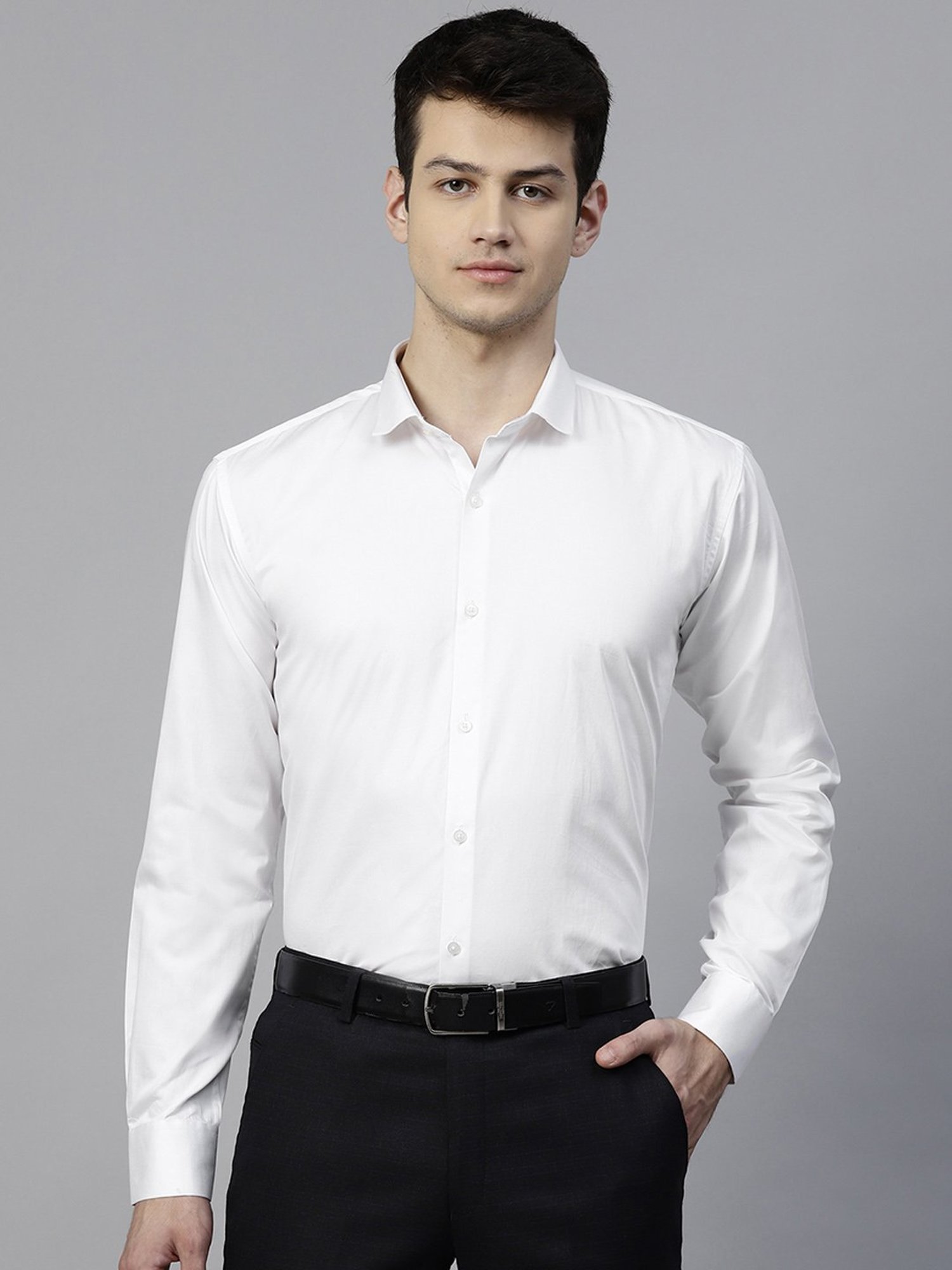 ManQ White Slim Fit Shirt