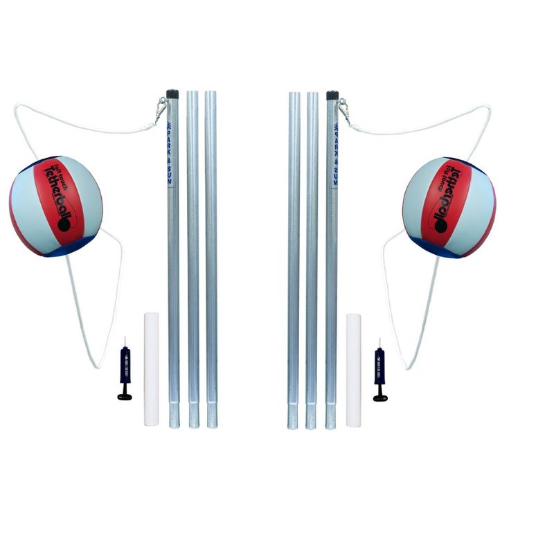 Park & Sun Sports Portable Backyard Tetherball Set w/ Accessories (2 Pack)