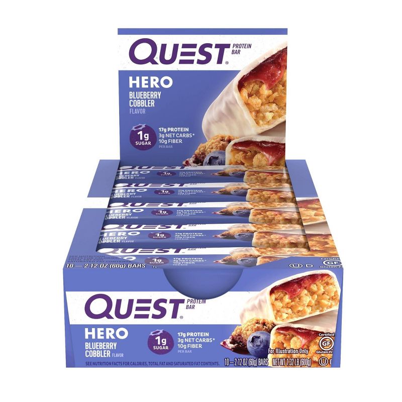 Quest Hero Bar Blueberry Cobbler - 10ct