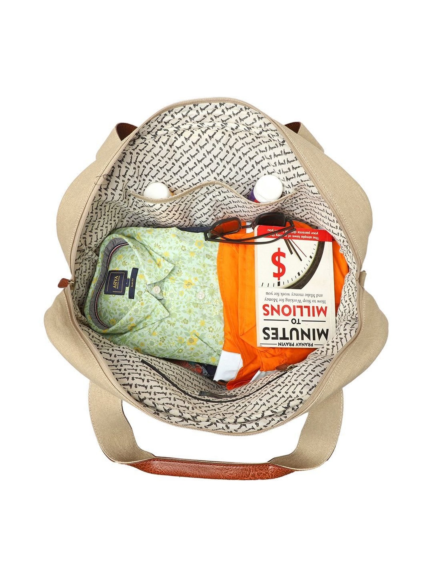 Mona B 20 Ltrs Beige Extra Large Laptop Messenger Bag