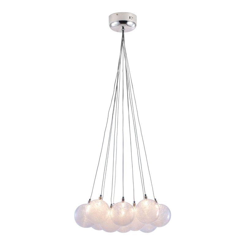 Elegant 12-Strand Chrome Halogen Ceiling Lamp - Clear - ZM Home