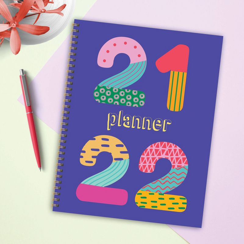 2021-22 Academic Planner 8.5" x 11" Pattern Years Daily/Weekly/Monthly - The Time Factory