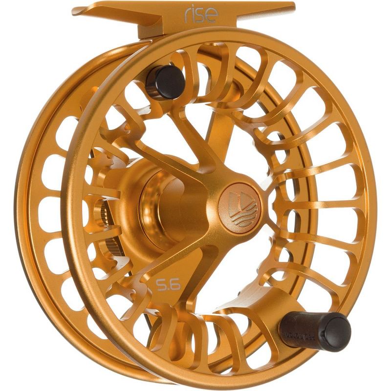 Redington Rise Mighty Powerful Solid Ambidextrous Angler 9/10 Fly Fishing Reel with Protective Nylon Carry Case, Amber