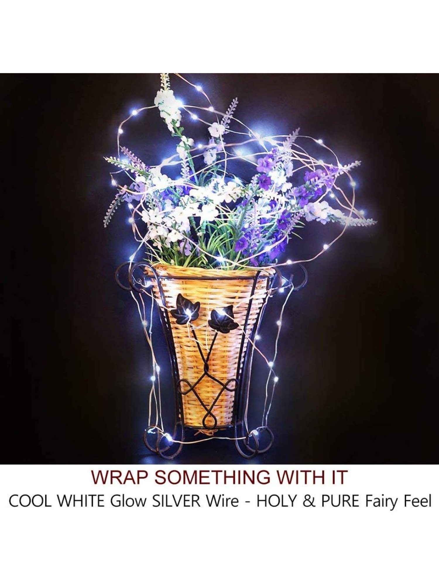 XERGY Battery Powered Copper Wire LED String Lights 10 Meter 100 LED s - Cool White