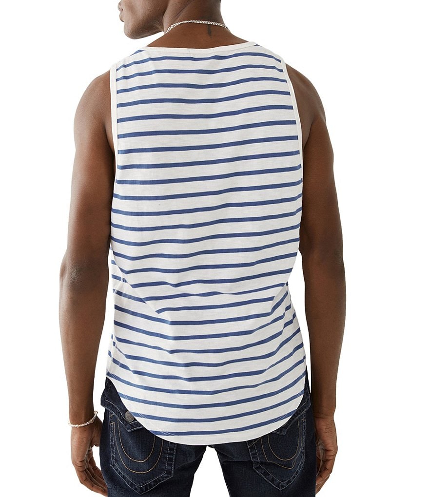 True Religion Sleeveless Striped Scoop-Neck Tank