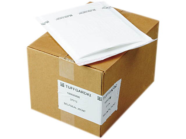 Sealed Air 37713 Jiffy TuffGard Self-Seal Cushioned Mailer, #2, 8 1/2 x 12, White, 25/Carton