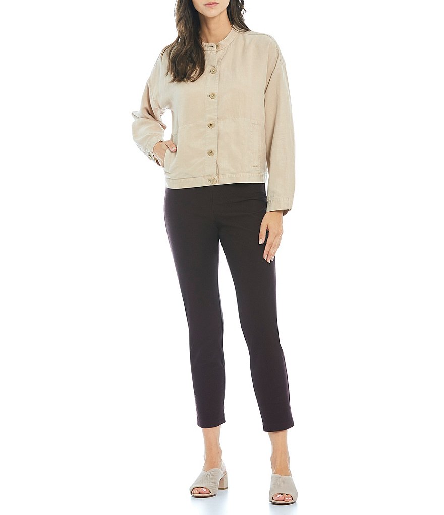 Ali Miles Printed Button Front Floral Wire Neck 3/4 Bell Sleeve Jacket