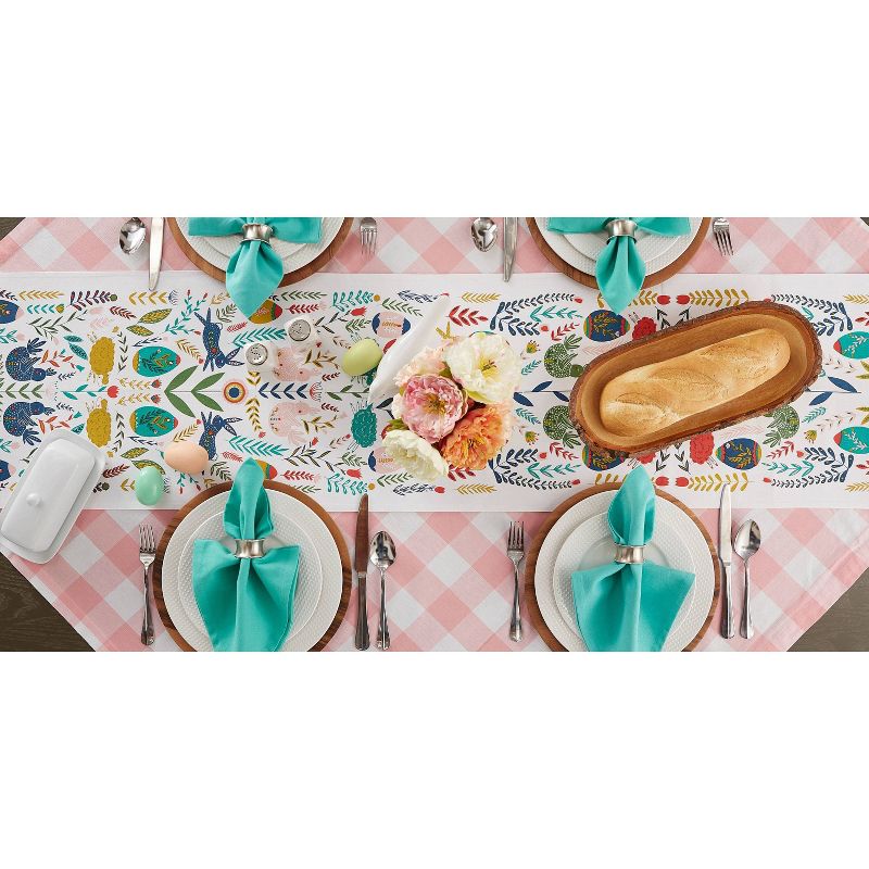108" x 14" Cotton Easter Garden Kitchen Table Runner - Design Imports
