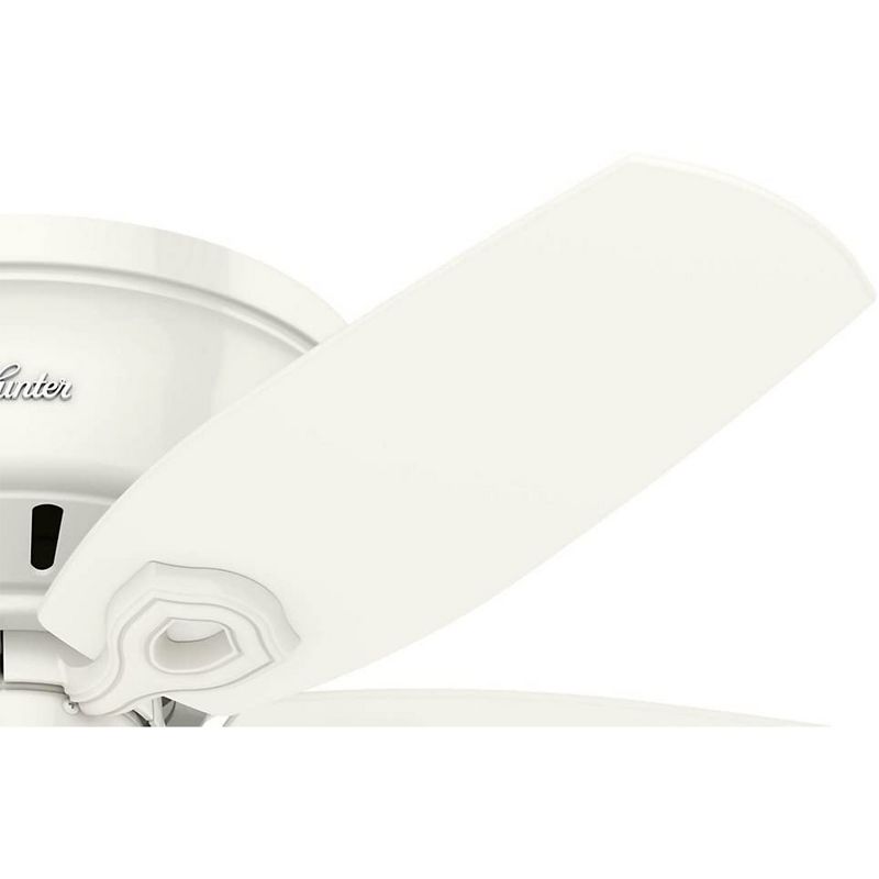 Hunter Fan Company Newsome Low Profile 42 Inch Ultra Quiet Indoor Ceiling Fan with 3 Energy Efficient LED Lights & Pull Chain Control, White (2 Pack)