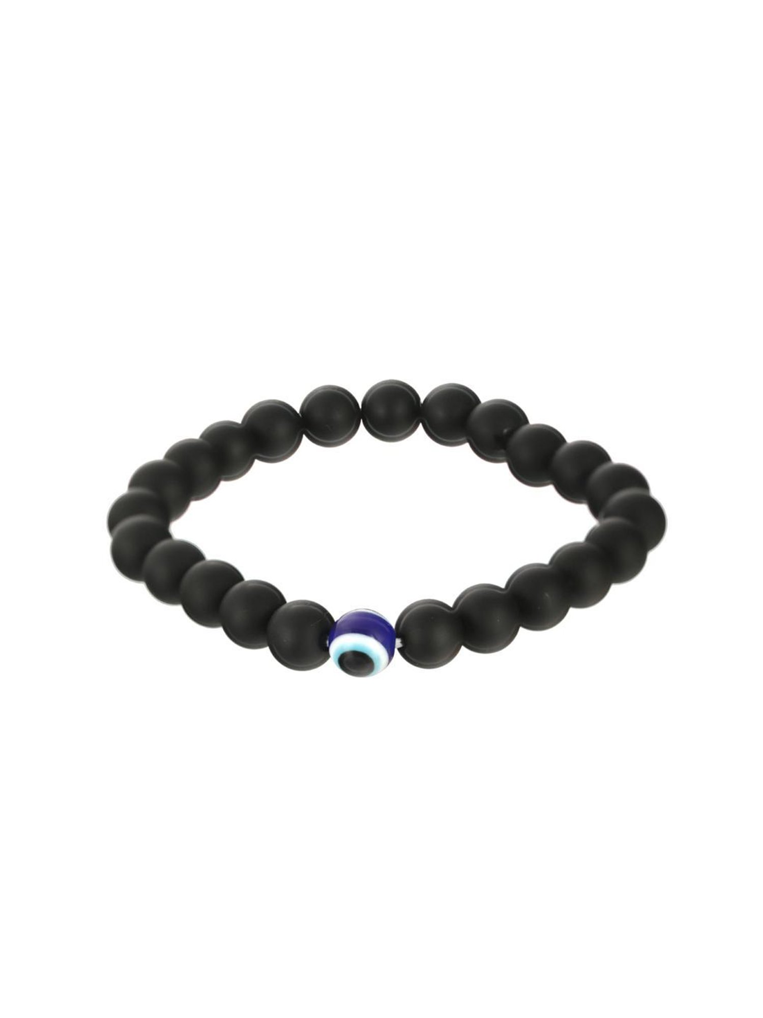Bold by Priyaasi Black Evil Eye Beaded Bracelet for Men