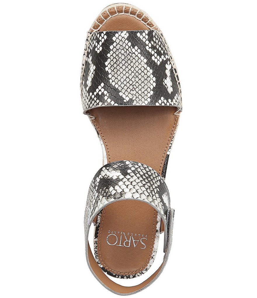 Sarto by Franco Sarto Oak Snake Print Leather Espadrille Wedges
