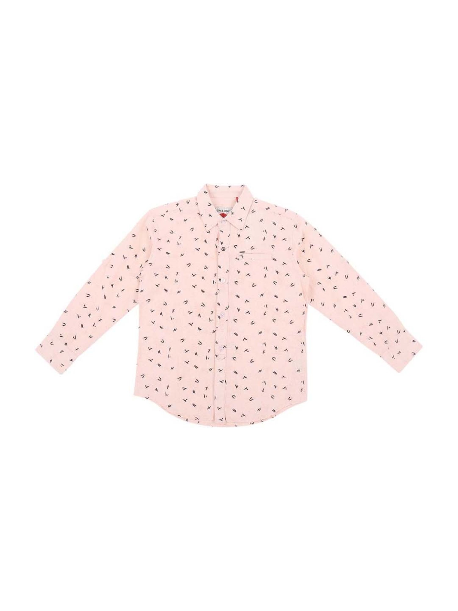 Gini & Jony Boys Pink Printed Shirt