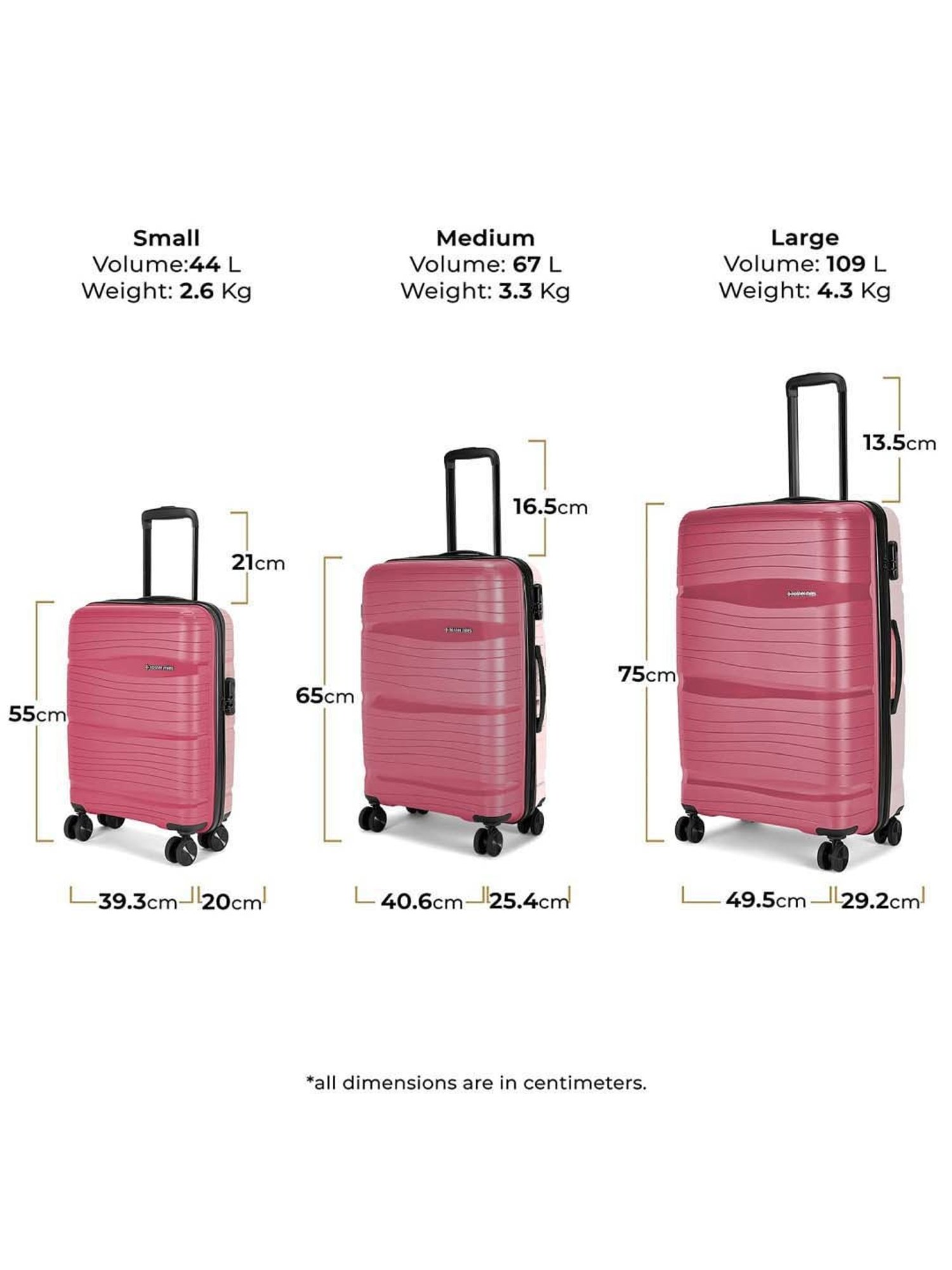 Nasher Miles Nicobar Hard-Sided Polypropylene Set of 2 Maroon and Brown Trolley Bags (55 & 65 cm)