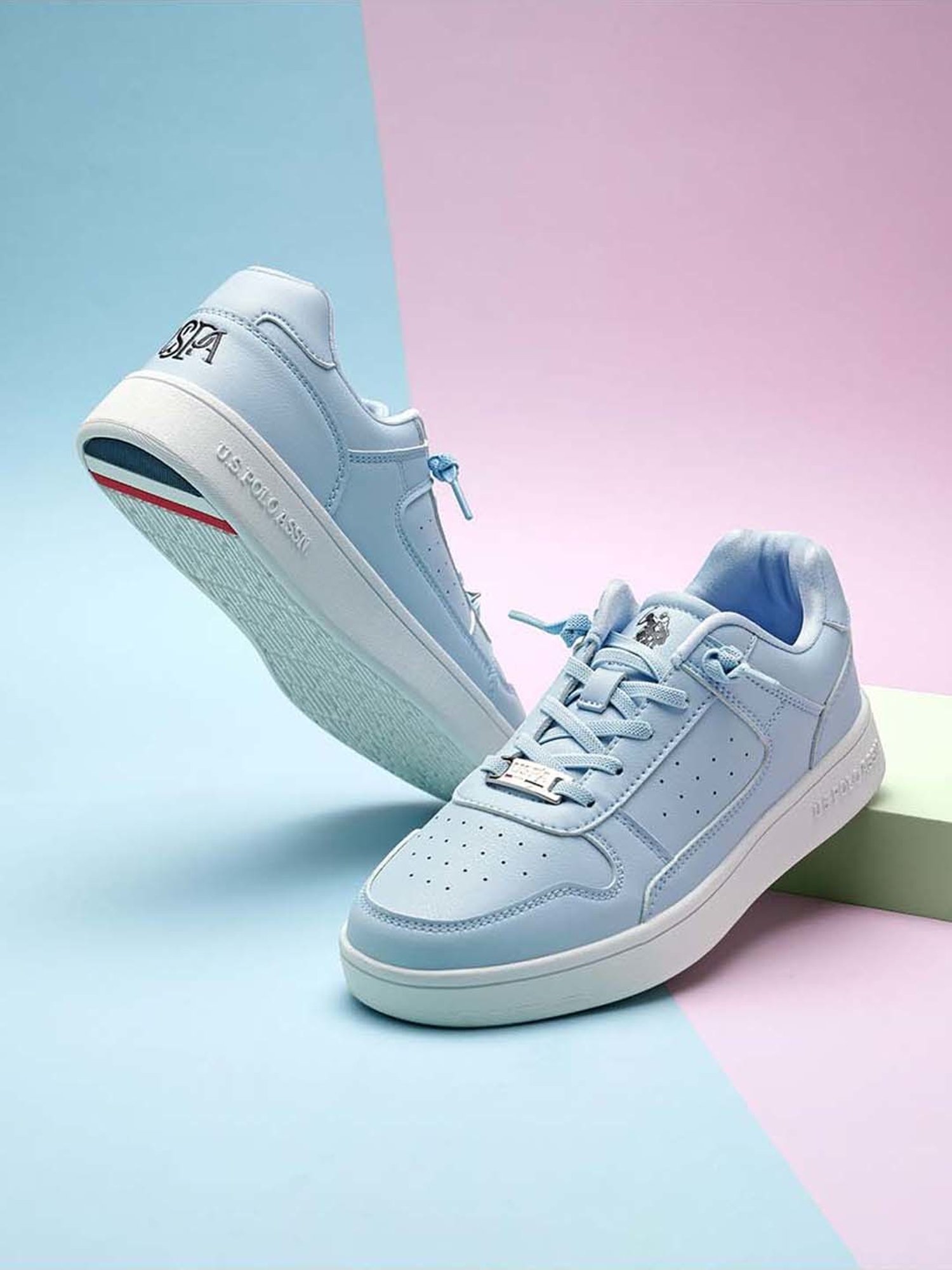 U.S. Polo Assn. Women's BELLA Light Blue Casual Sneakers