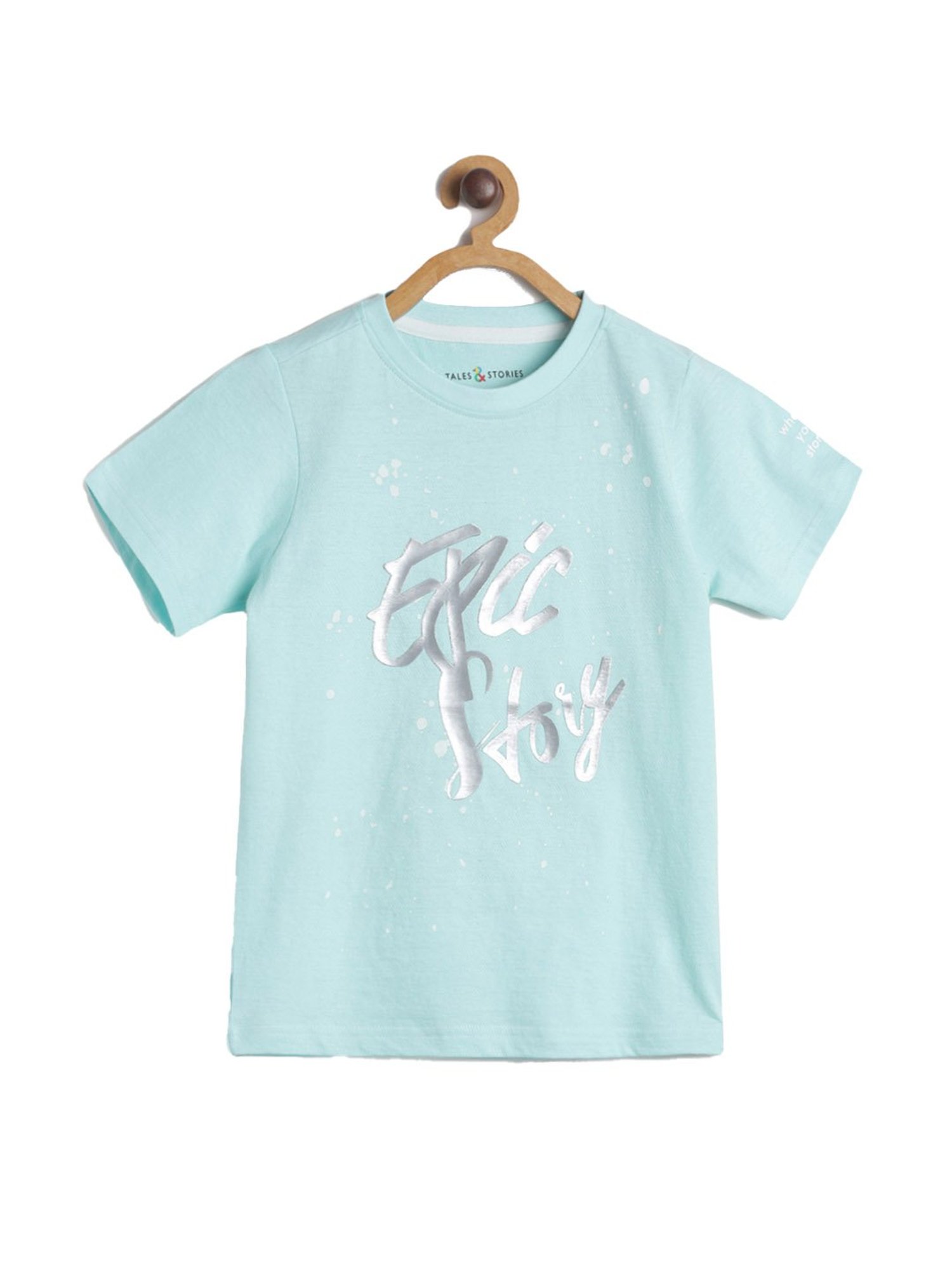 Tales & Stories Kids Blue Printed  T-Shirt