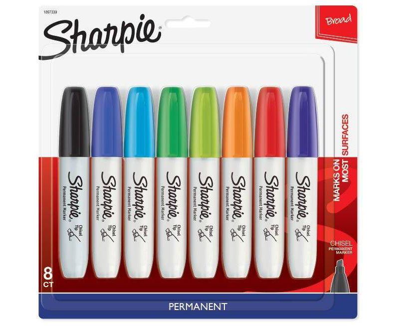 8pk Permanent Marker Chisel Tip Multicolor - Sharpie