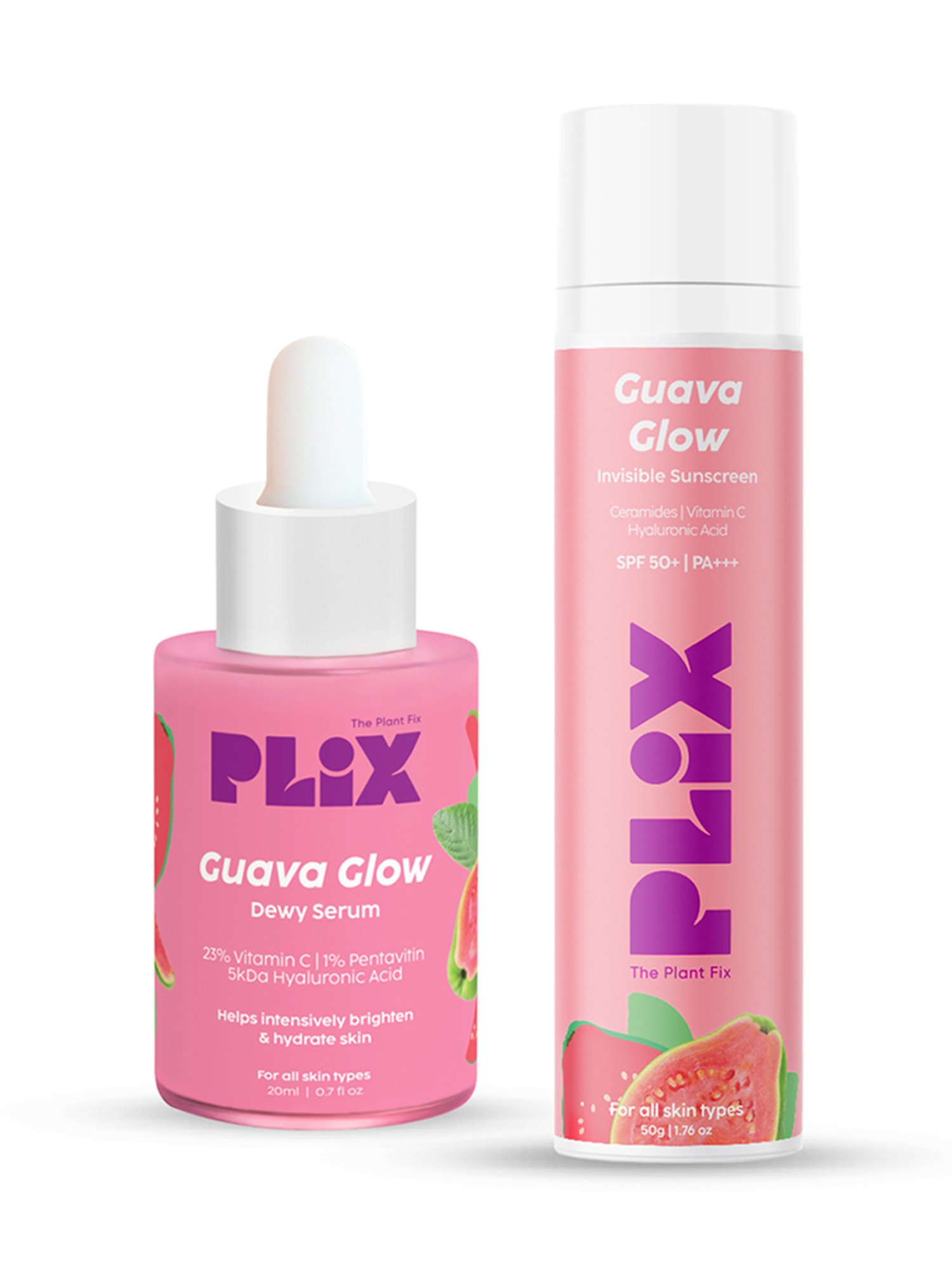 PLIX THE PLANT FIX Guava Glow Dewy Serum & Invisible Sunscreen Combo