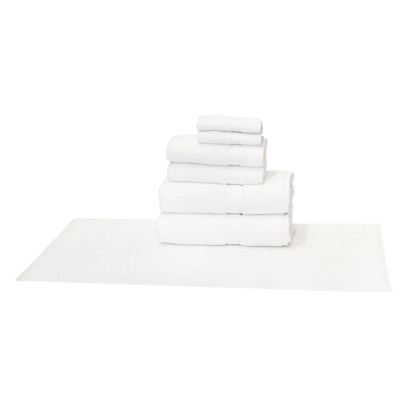 7pk Circle Design Turkish Towel Set White - Linum Home Textiles