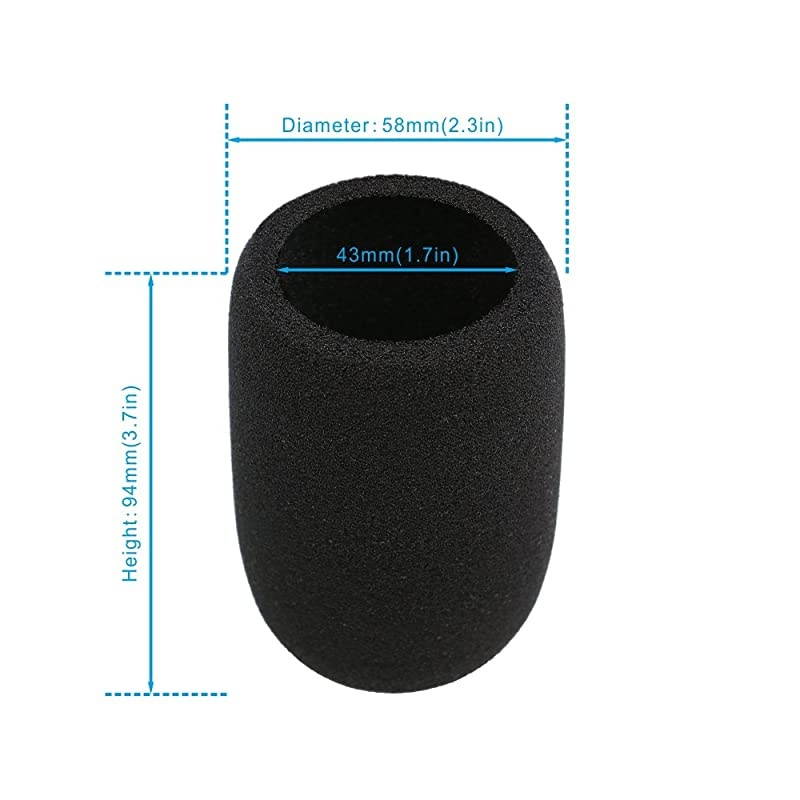 Windscreen Foam Cover Windscreen Pop Filter for Audiotechnica AT2020 Condenser Studio Microphone Black