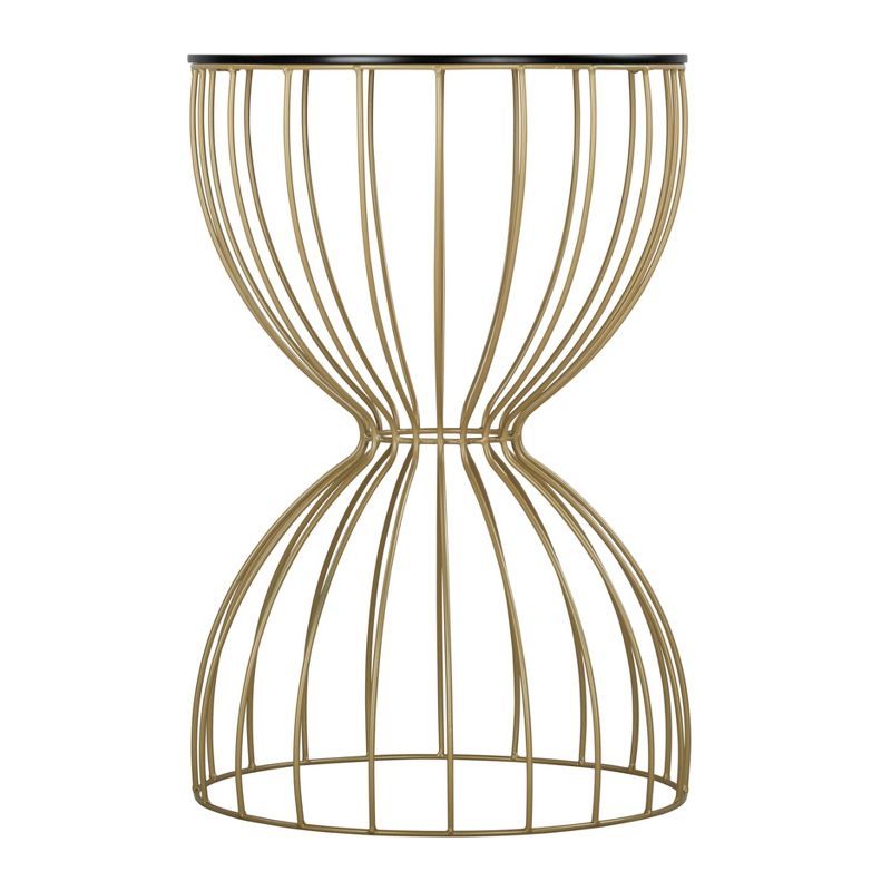 Cami Accent Table French Black/Gold - Adore Decor