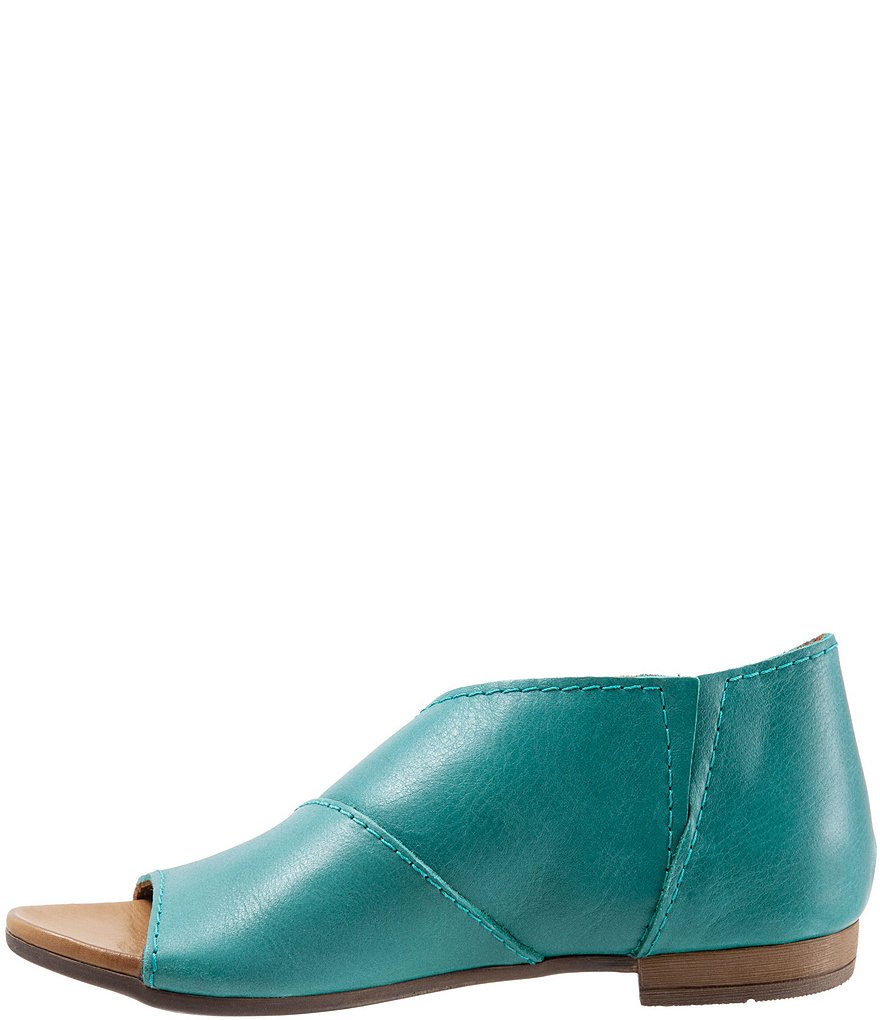 Bueno Tanner Leather Asymmetric Slip Ons