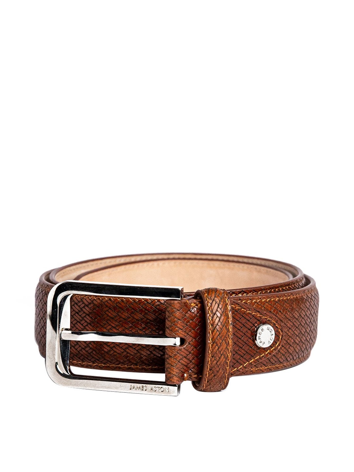 James Aston Brown Leather Waist Belt for Men