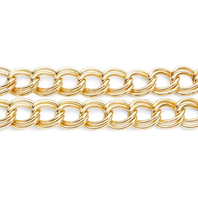 Spooky Central Gold Necklace Chain for Halloween & Hip Hop Party, Cuban Link, 36"