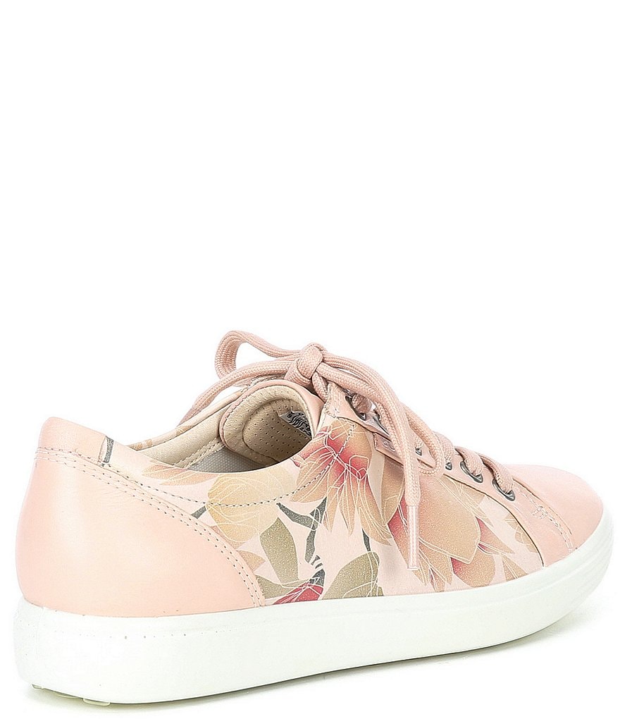 ECCO Soft 7 Floral Print Leather Lace-Up Sneakers