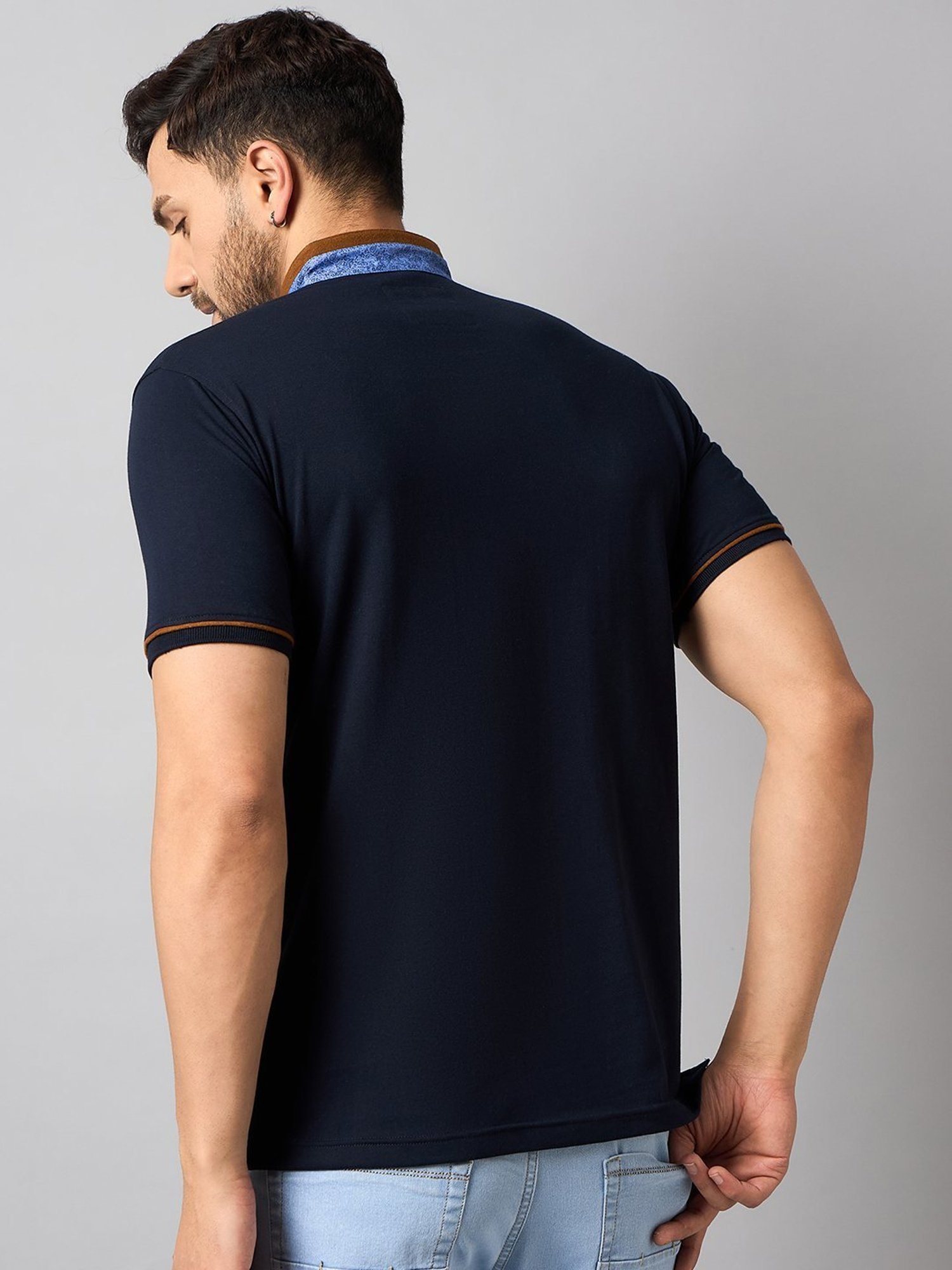 Club York Navy Regular Fit Henley T-Shirt