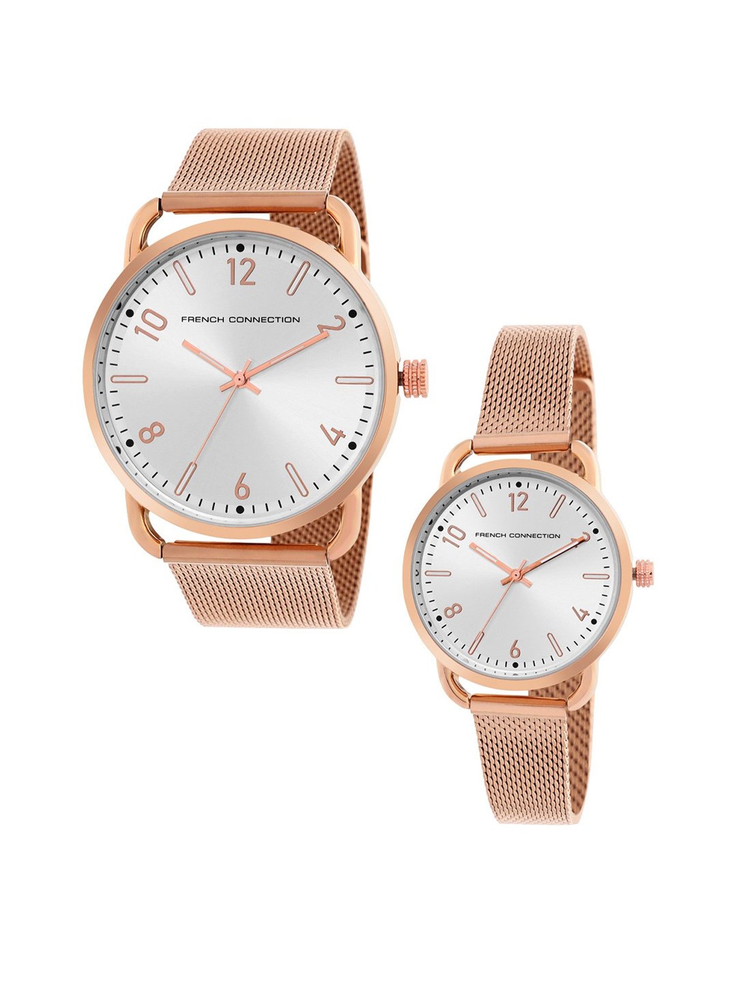 French Connection Analog Silver Dial Pair Watch - FCN00011C