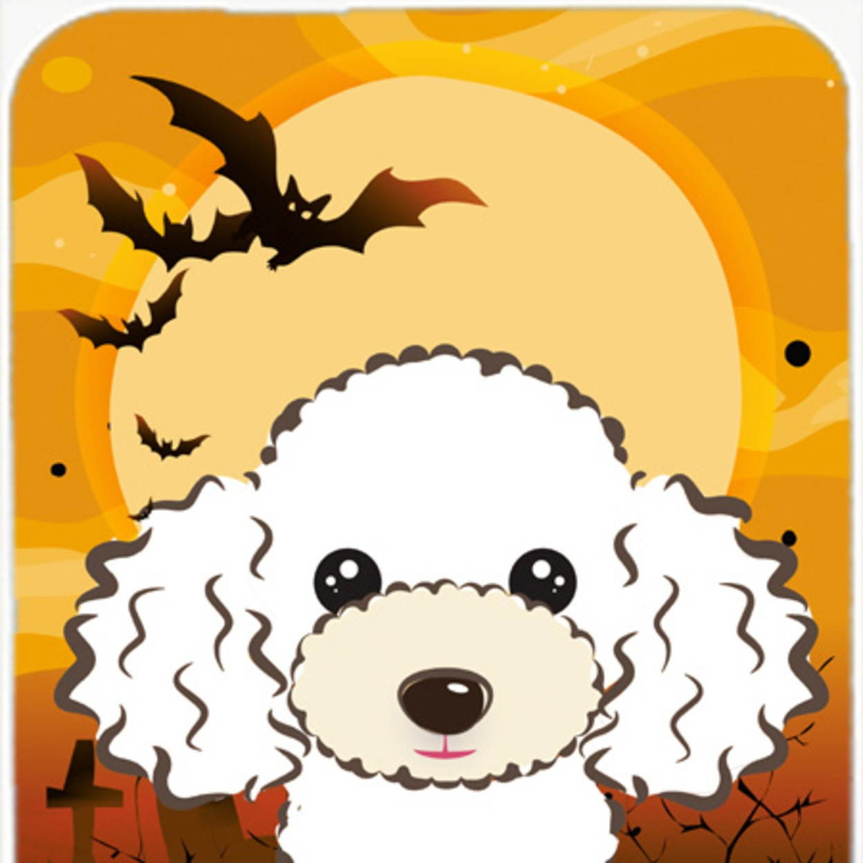 Halloween White Poodle Mouse Pad, Hot Pad or Trivet BB1815MP