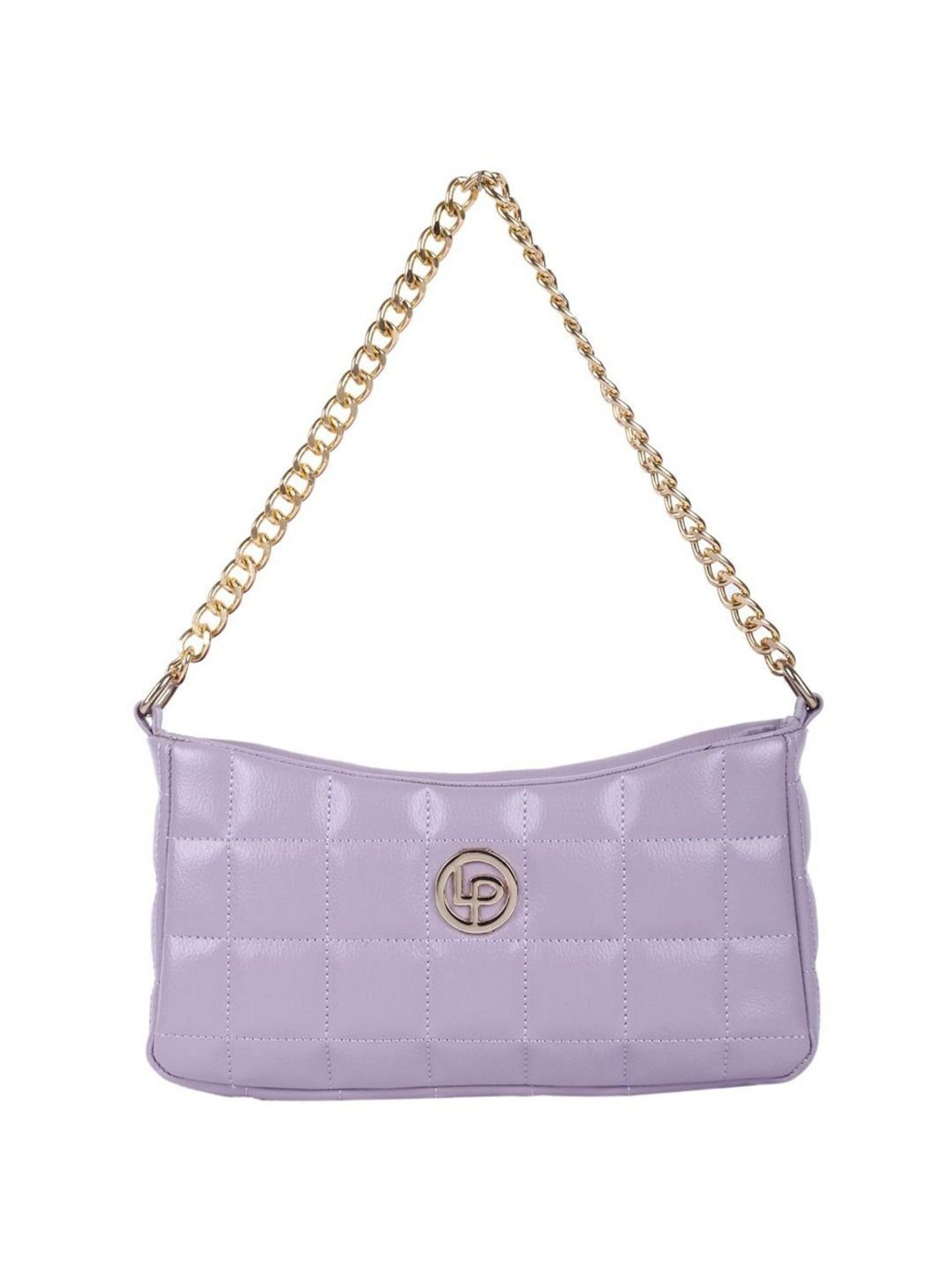 Lino Perros Lavender Quilted Medium Shoulder Handbag