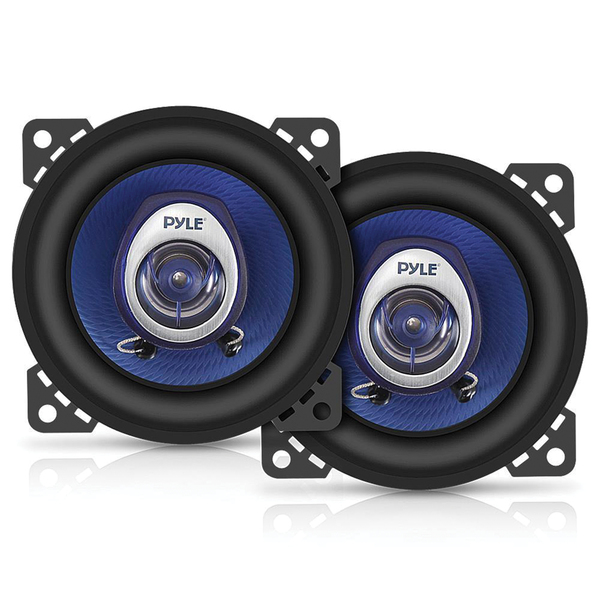 Blue Label PL42BL 4-In. 180-Watt-Max 2-Way Coaxial Speakers, Black and Blue, 2 Count