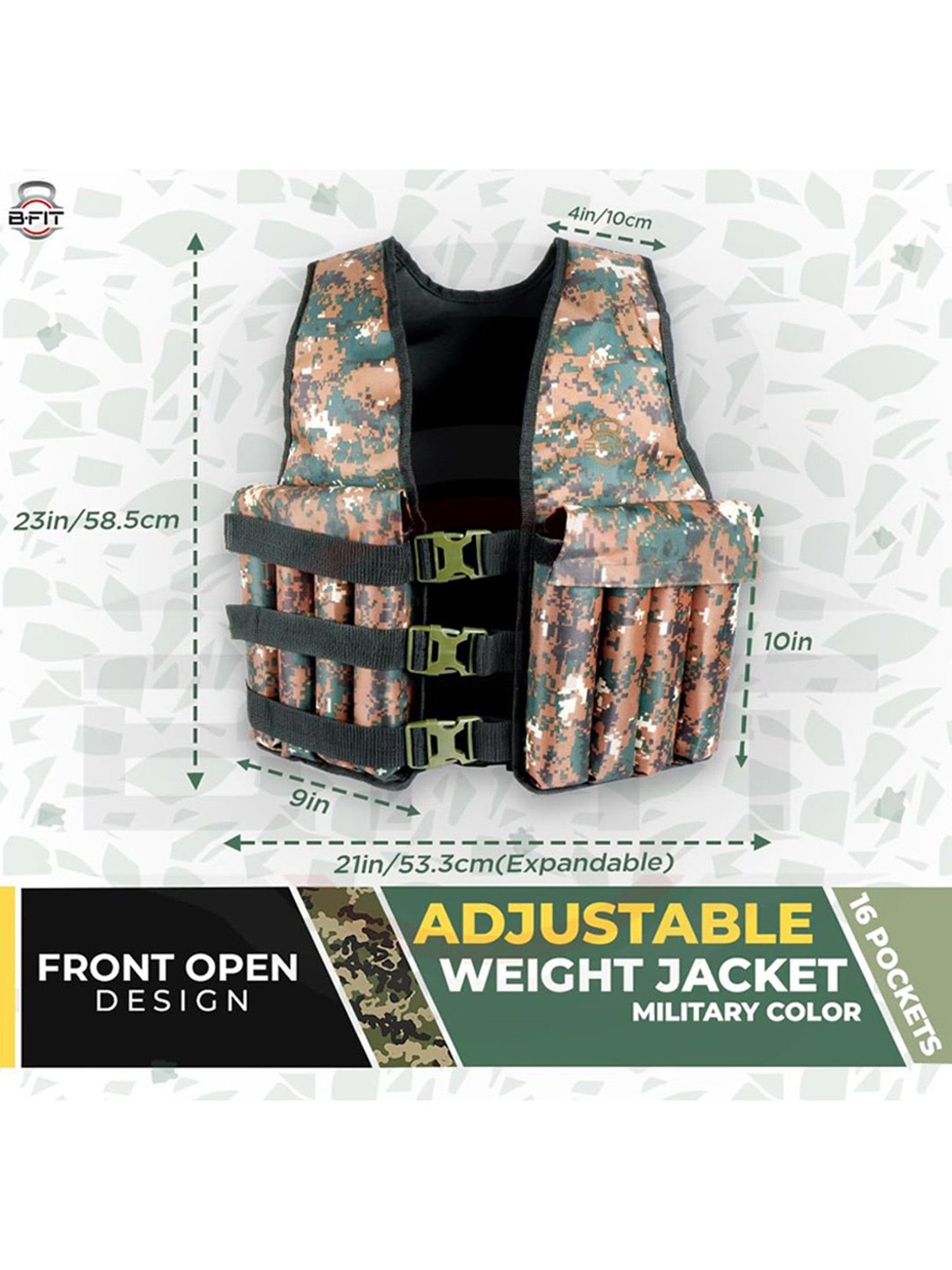 B Fit 15 Kg Weighted Vest Jacket (Multicolor)