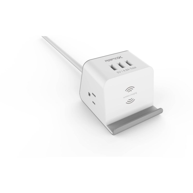 MyDesktop 29W Wireless Charging Stand with 3 USB Ports and 2 Power Outlets