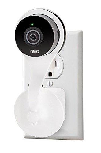 nest cam ac outlet mount; wall mount with 360 degree swivel for nest cam and dropcam pro by wasserstein white