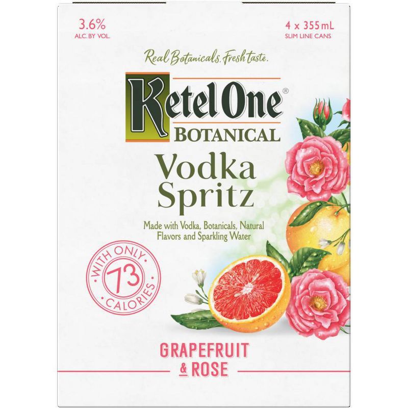 Ketel One Botanical Grapefruit & Rose Vodka Spritz - 4pk/355ml Cans