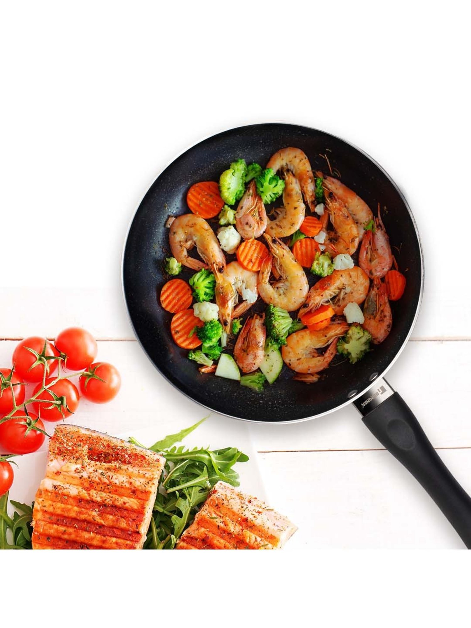 Bergner Black Aluminium Frypan - Set of 1