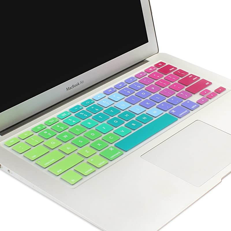 New Ombre Color Keyboard Cover Protector Silicone Skin for MacBook Air 13 MacBook Pro 13 15 17 with or wOut Retina Display Rainbow