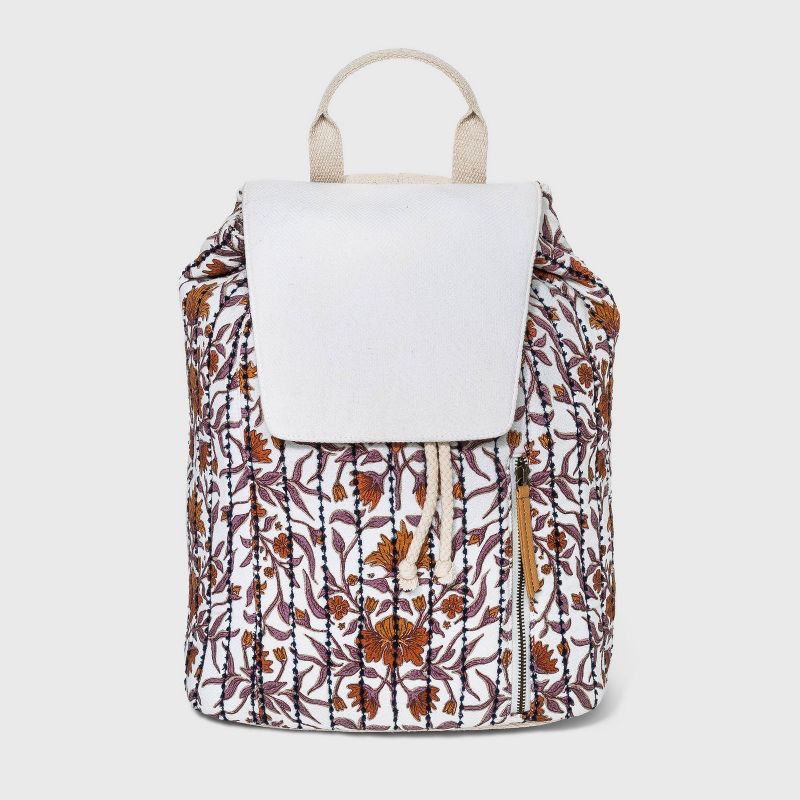 Floral Print Magnetic Closure Soft Flap Backpack - Universal Thread™