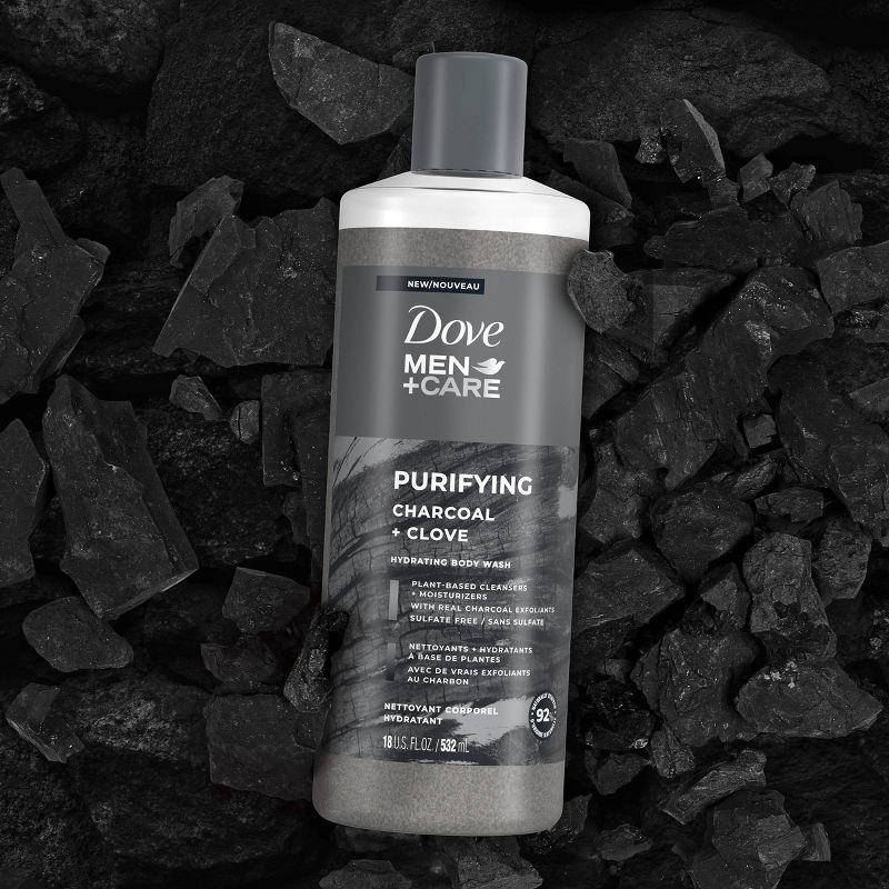 Dove Men + Care Purifying Charcoal + Clove Hydrating Body Wash Soap - 18 fl oz